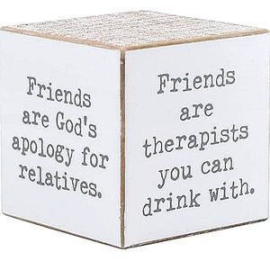 Friend drinking therapist decorative block